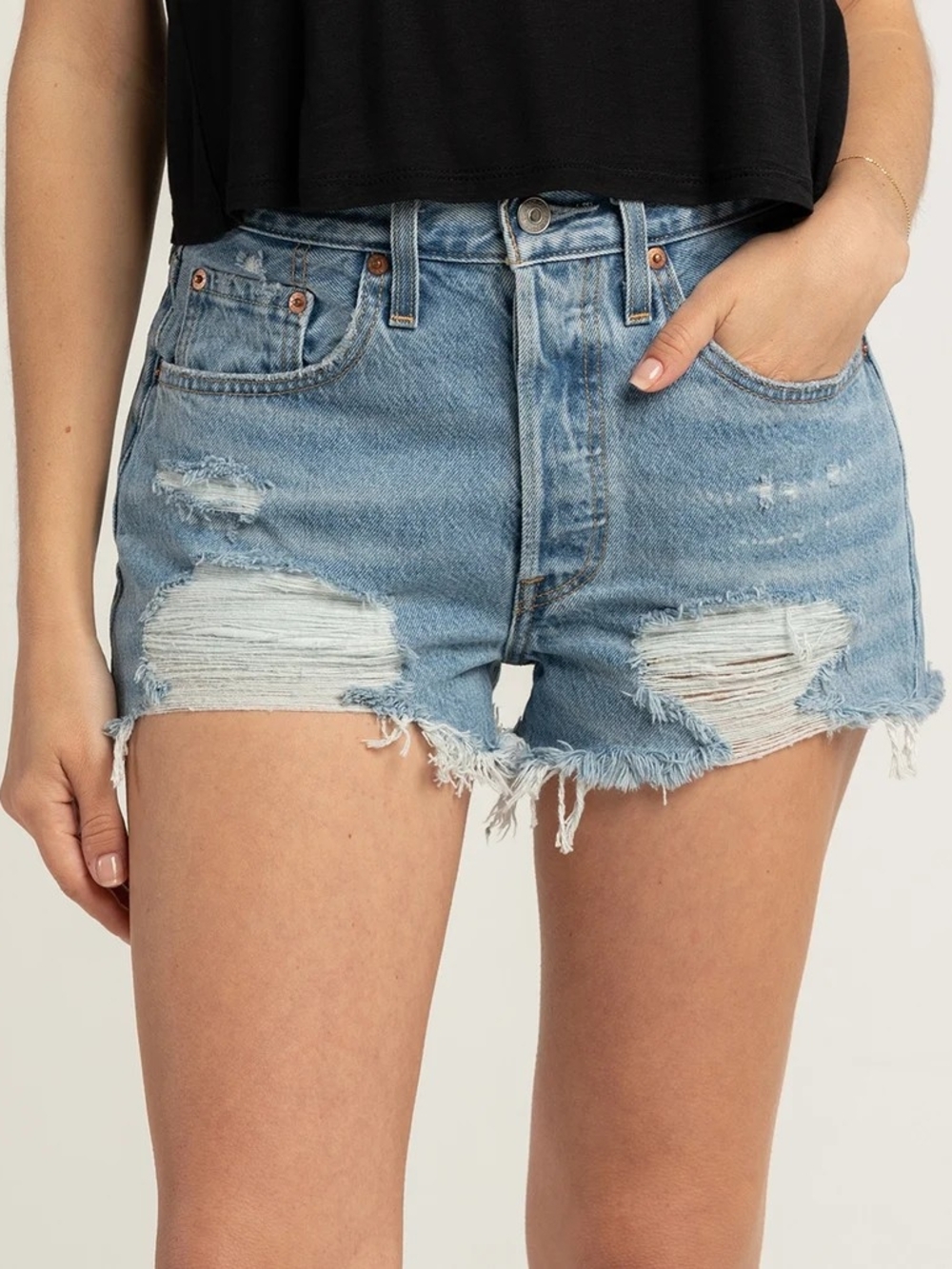 Levi's Women's 501 Button Fly High- Rise Denim Shorts Size 25 NWOT
